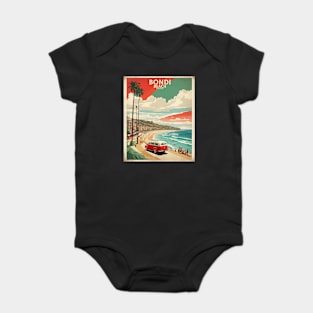 Bondi Beach Australia Vintage Travel Poster Baby Bodysuit